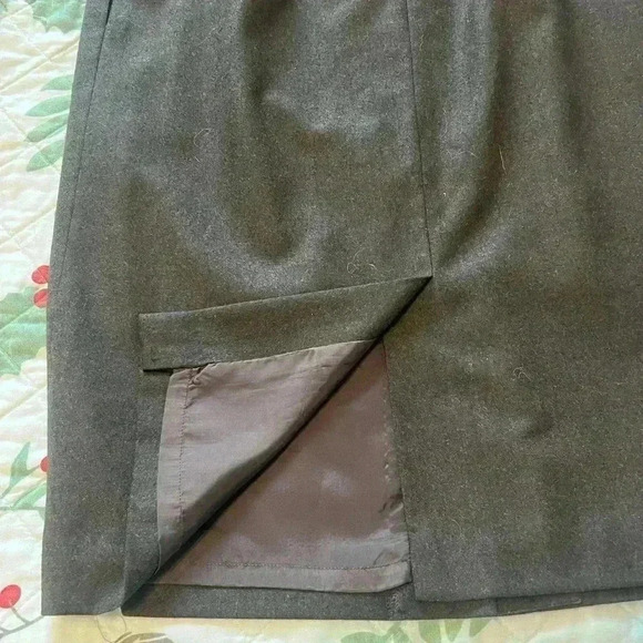 VTG Brook Brothers 100% wool dark brown pencil skirt vitale barberis canonicalo - Picture 4 of 8